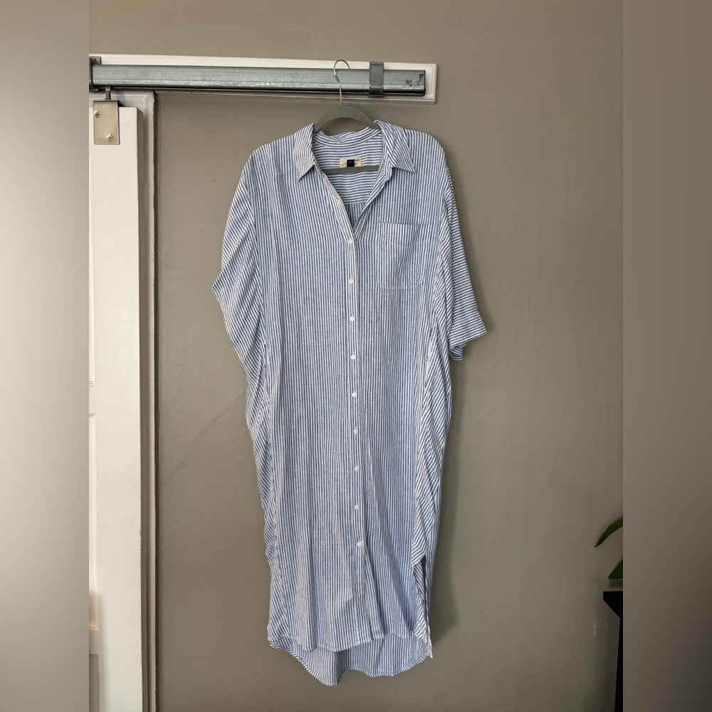 Target linen maxi shirt dress
